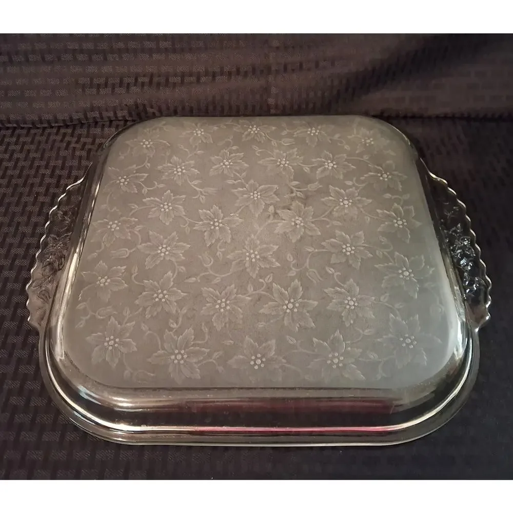 Princess House Fantasia Frosted Bake n' Serve Crystal Tray 536 13